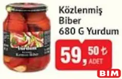 YURDUM KÖZLENMİŞ BİBER 680 G fiyat ve kampanya bilgisi